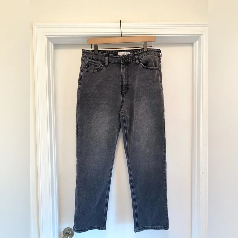 Kancan High Rise Mom Jean womens size 13 / 30 washed black cropped goth KC7196DG